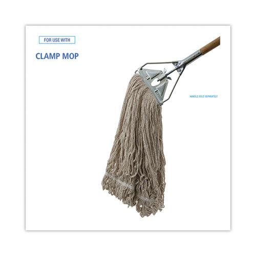 Image of Boardwalk® BWK432C Mop Head, Pro Loop Web/Tailband, Premium Standard Head, Cotton, 32 oz, White