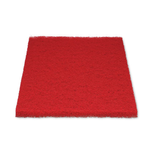 Image of Boardwalk® 7100115839 Buffing Floor Pads, 28 x 14, Red, 10/Carton