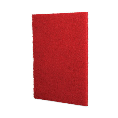 Image of Boardwalk® 7100115839 Buffing Floor Pads, 28 x 14, Red, 10/Carton