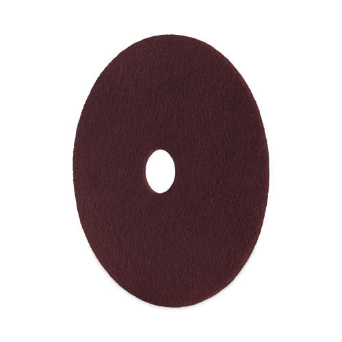 Image of Boardwalk® 7100151298 Deep Scrub Pads, 16" Diameter, Maroon, 10/Carton