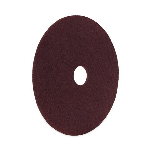 Image of Boardwalk® 7100151298 Deep Scrub Pads, 16" Diameter, Maroon, 10/Carton