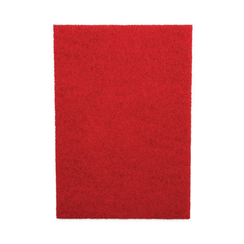 Image of Boardwalk® 7100115839 Buffing Floor Pads, 28 x 14, Red, 10/Carton