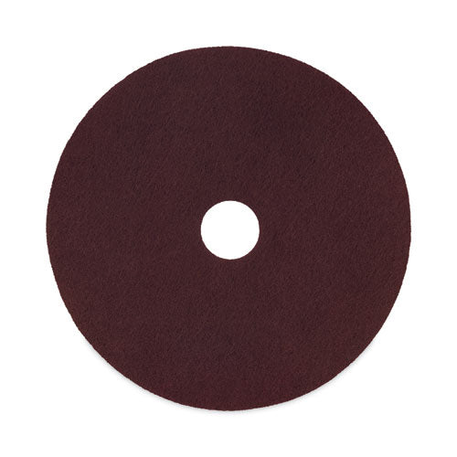 Image of Boardwalk® 7100151298 Deep Scrub Pads, 16" Diameter, Maroon, 10/Carton