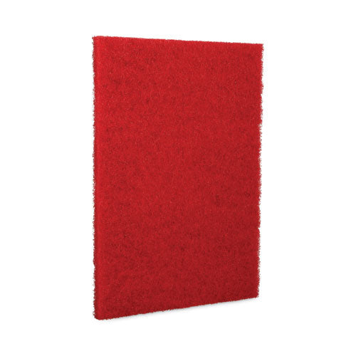 Image of Boardwalk® 7100115839 Buffing Floor Pads, 28 x 14, Red, 10/Carton