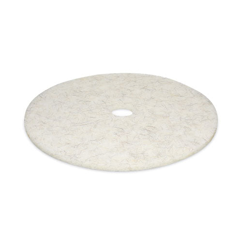 Image of Boardwalk® 7000126619 Natural Burnishing Floor Pads, 27" Diameter, White, 5/Carton