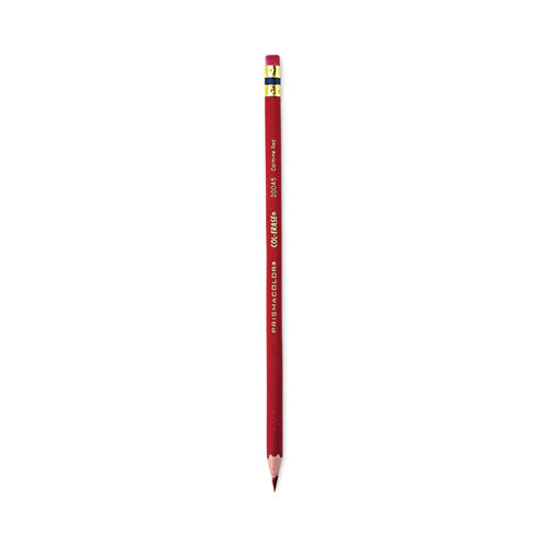Image of Prismacolor® 20045 Col-Erase Pencil with Eraser, 0.7 mm, 2B, Carmine Red Lead, Carmine Red Barrel, Dozen