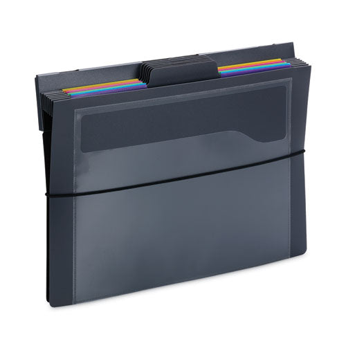 Image of Smead 92060 Cascading Wall Organizer, 6 Sections, Letter Size, 14.25 x 24.25, Gray, Neon Green, Neon Orange, Neon Pink, Purple, Yellow