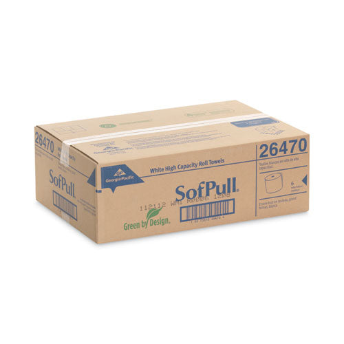 Image of Georgia Pacific® Professional 26470 SofPull Hardwound Roll Paper Towel, Nonperforated, 1-Ply, 7.87" x 1,000 ft, White, 6 Rolls/Carton