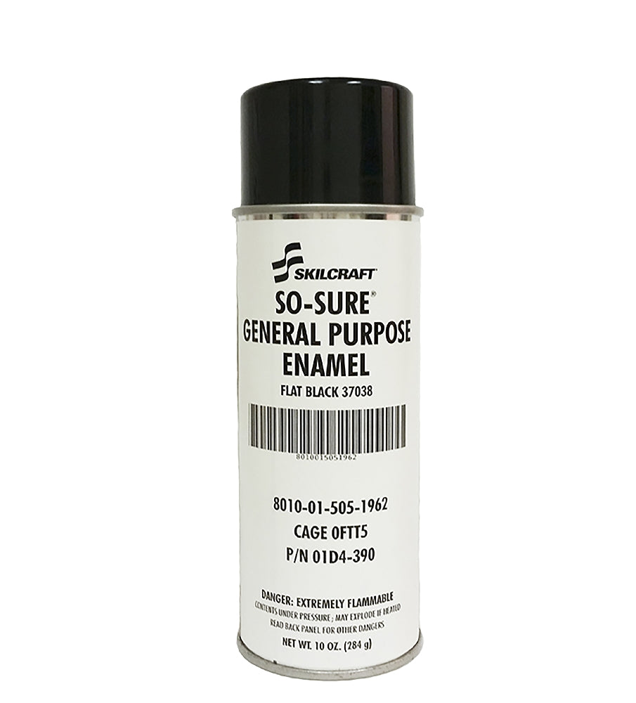 Image of SKILCRAFT® ECO-SURE® Eco-Sure Industrial Enamel Aerosol Paint, Flat Black 37038
