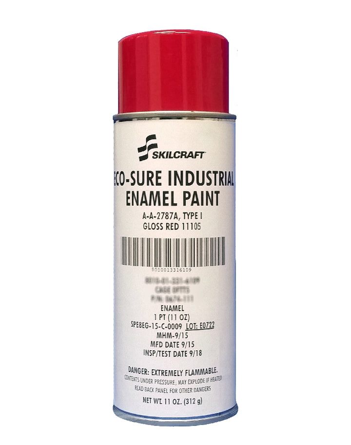 Eco-Sure Industrial Enamel Aerosol Paint, Gloss Red 11105