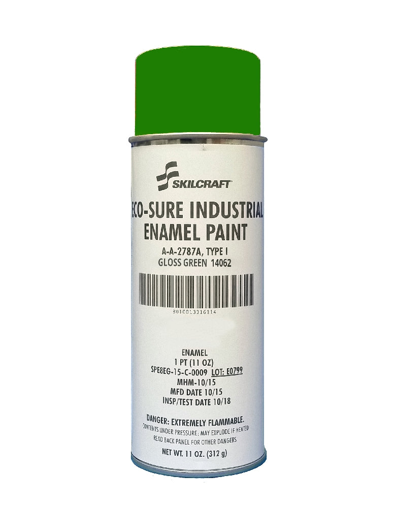 Eco-Sure Industrial Enamel Aerosol Paint, Gloss Green 14062