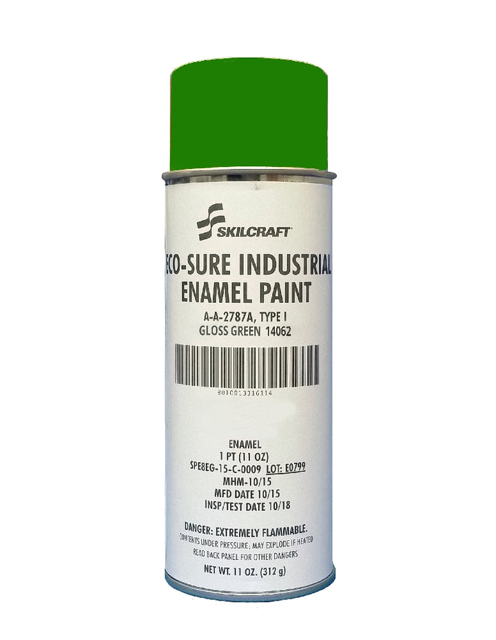 Eco-Sure Industrial Enamel Aerosol Paint, Gloss Green 14062