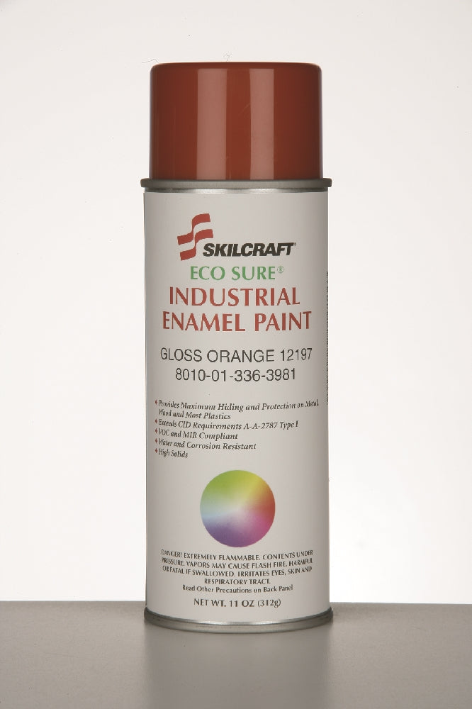 Image of SKILCRAFT® ECO-SURE® Eco-Sure Industrial Enamel Aerosol Paint, Gloss Orange 12197