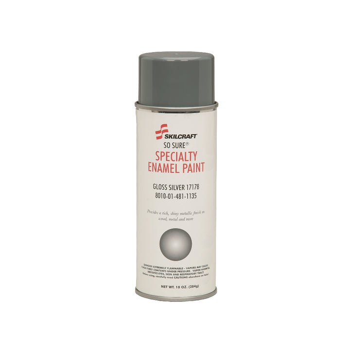 Skilcraft Aerosol Enamel Paint, Gloss Aluminum/Silver 17178