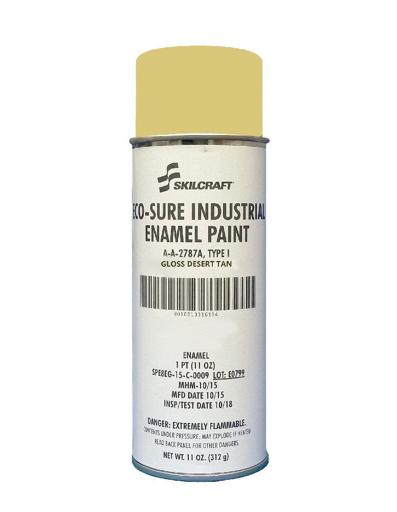 Eco-Sure Industrial Enamel Aerosol Paint, Gloss Desert Tan