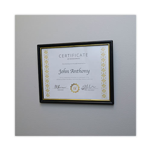 Image of Universal® UNV76849 All Purpose Document Frame, 8.5 X 11 Insert, Black/gold, 3/pack