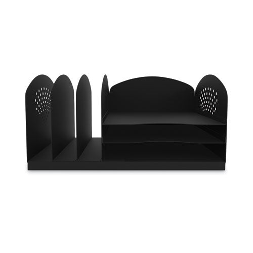 Image of Safco® 3167BL Steel Combo Desktop Sorter with Three Horizontal and Three Vertical Sections, Letter Size Files, 16.25 x 11.25 x 8.25, Black