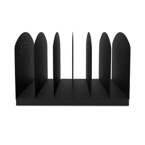 Image of Safco® 3155BL Steel Vertical-Rack Desktop Sorter, Six Sections, Letter Size Files, 12.25" x 11.25" x 8", Black