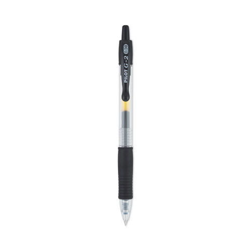 Image of Pilot® 31277 G2 Premium Gel Pen Convenience Pack, Retractable, Extra-Fine 0.38 mm, Black Ink, Smoke/Black Barrel, Dozen