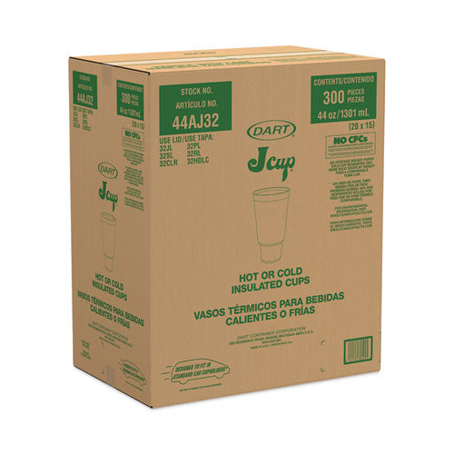 Image of Dart® 44AJ32 J Cup Insulated Foam Pedestal Cups, 44 oz, White, 300/Carton