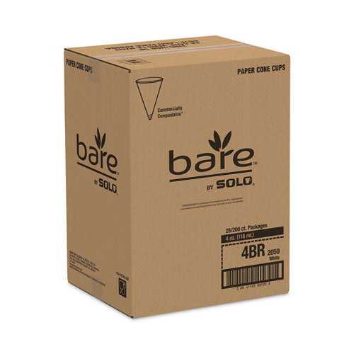 Image of SOLO® 4BR-2050 Cone Water Cups, ProPlanet Seal, 4 oz, Paper, White, 200/Pack