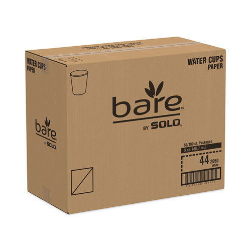 Image of SOLO® 44-2050 Paper Water Cups, 3 oz, White, 100/Pack