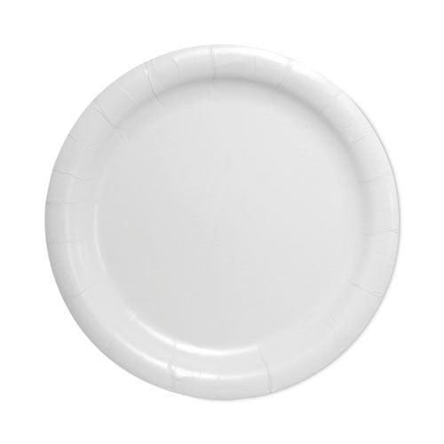 Image of SOLO® HP9S-2050 Bare Eco-Forward Clay-Coated Paper Dinnerware, ProPlanet Seal, Plate, 9" dia, White, 500/Carton