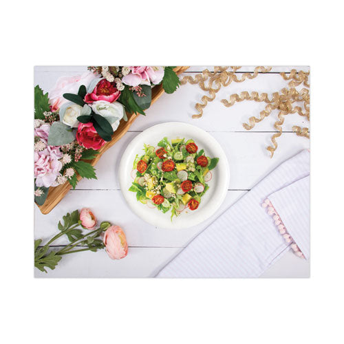 Image of SOLO® HP9S-2050 Bare Eco-Forward Clay-Coated Paper Dinnerware, ProPlanet Seal, Plate, 9" dia, White, 500/Carton