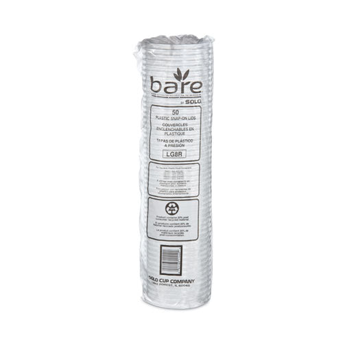 Image of SOLO® LG8R-0090 Bare Eco-Forward RPET Deli Container Lids, Recessed Lid, Fits 8 oz Containers, Clear, Plastic, 50/Pack, 10 Packs/Carton