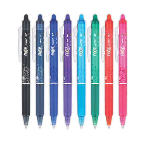 Image of Pilot® 13285 Frixion Clicker Erasable Gel Pen, Retractable, Fine 0.7 Mm, Assorted Ink And Barrel Colors, 8/pack