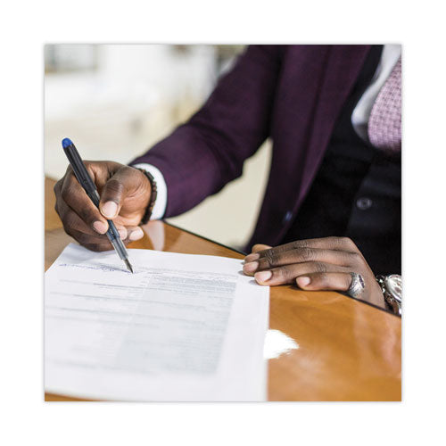 Image of Pilot® 90011 Varsity Fountain Pen, Medium 1 mm, Blue Ink, Clear/Black/Blue Barrel