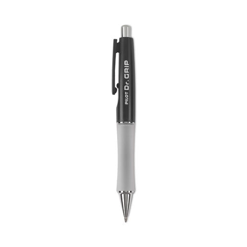 Image of Pilot® 36100 Dr. Grip Ballpoint Pen, Retractable, Medium 1 Mm, Black Ink, Black Barrel