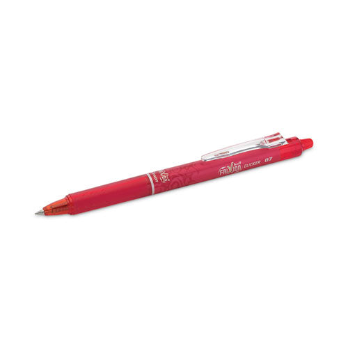 Image of Pilot® 31452 Frixion Clicker Erasable Gel Pen, Retractable, Fine 0.7 Mm, Red Ink, Red Barrel