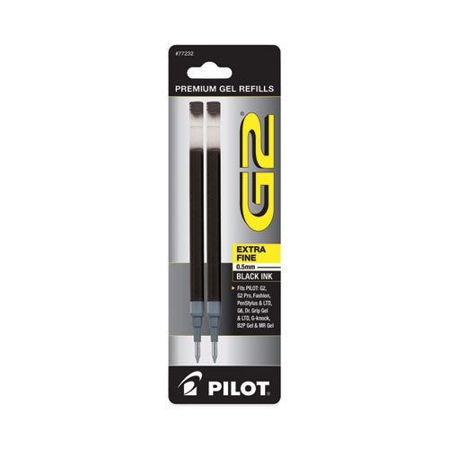 Image of Pilot® 77232 Refill For Pilot B2p, Dr Grip, G2, G6, Mr Metropolitan, Precise Begreen And Q7 Gel Pens, Extra-Fine Tip, Black Ink, 2/pack
