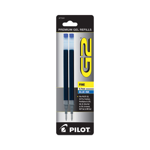 Image of Pilot® 77241 Refill For Pilot B2p, Dr Grip, G2, G6, Mr Metropolitan, Precise Begreen And Q7 Gel Pens, Fine Tip, Blue Ink, 2/pack