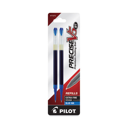 Image of Pilot® 77274 Refill For Pilot Precise V5 Rt Rolling Ball, Extra-Fine Conical Tip, Blue Ink, 2/pack