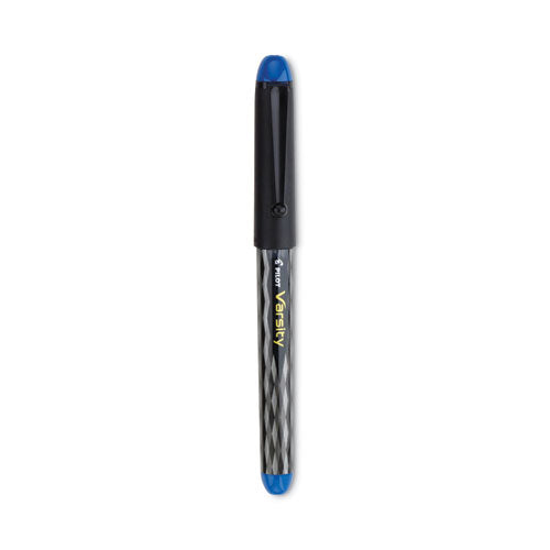 Image of Pilot® 90011 Varsity Fountain Pen, Medium 1 mm, Blue Ink, Clear/Black/Blue Barrel