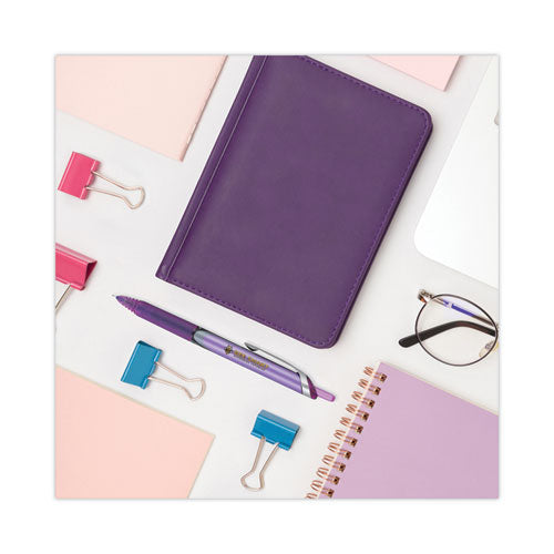 Image of Pilot® 26066 Precise V5RT Rollerball Pen, Retractable, Extra-Fine 0.5 mm, Purple Ink, Purple Barrel