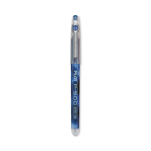Image of Pilot® 38601 Precise P-500 Gel Pen, Stick, Extra-Fine 0.5 Mm, Blue Ink, Blue Barrel, Dozen