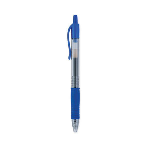 Image of Pilot® 31278 G2 Premium Gel Pen Convenience Pack, Retractable, Extra-Fine 0.38 mm, Blue Ink, Smoke/Blue Barrel, Dozen