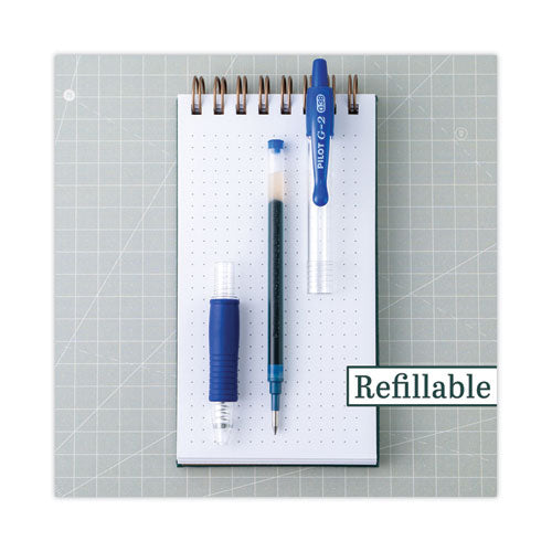 Image of Pilot® 31278 G2 Premium Gel Pen Convenience Pack, Retractable, Extra-Fine 0.38 mm, Blue Ink, Smoke/Blue Barrel, Dozen