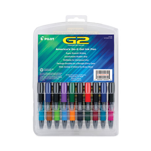 Image of Pilot® 31294 G2 Premium Gel Pen Convenience Pack, Retractable, Fine 0.7 mm, Assorted Ink and Barrel Colors, 20/Pack