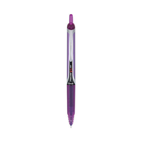 Image of Pilot® 26066 Precise V5RT Rollerball Pen, Retractable, Extra-Fine 0.5 mm, Purple Ink, Purple Barrel
