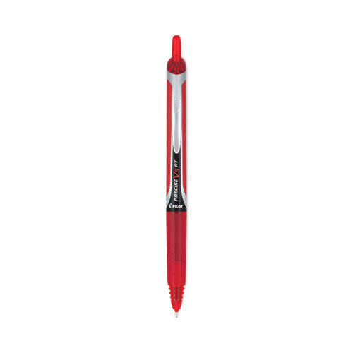 Image of Pilot® 26064 Precise V5RT Rollerball Pen, Retractable, Extra-Fine 0.5 mm, Red Ink, Red Barrel