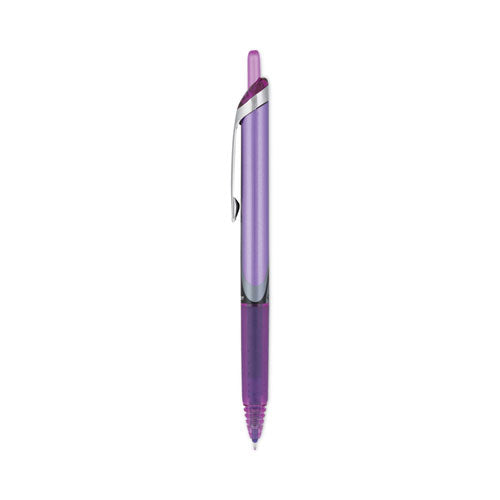 Image of Pilot® 26066 Precise V5RT Rollerball Pen, Retractable, Extra-Fine 0.5 mm, Purple Ink, Purple Barrel