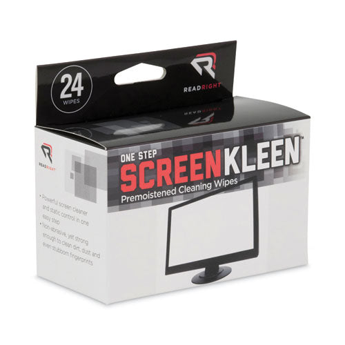 Image of Read Right® RR1209 OneStep ScreenKleen Wipes, 5 x 5, Unscented, 24/Box