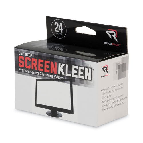 Image of Read Right® RR1209 OneStep ScreenKleen Wipes, 5 x 5, Unscented, 24/Box