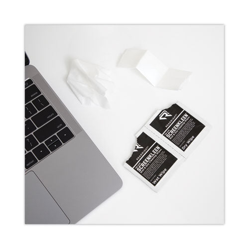 Image of Read Right® RR1305 Two Step ScreenKleen Wet and Dry Cleaning Wipes, 5 x 5, Unscented, 40/Box