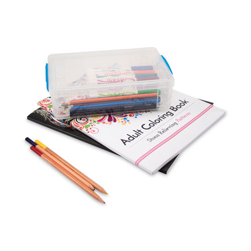 Image of Advantus Super Stacker Large Pencil Box, 9" x 5.5" x 2.62", Clear
