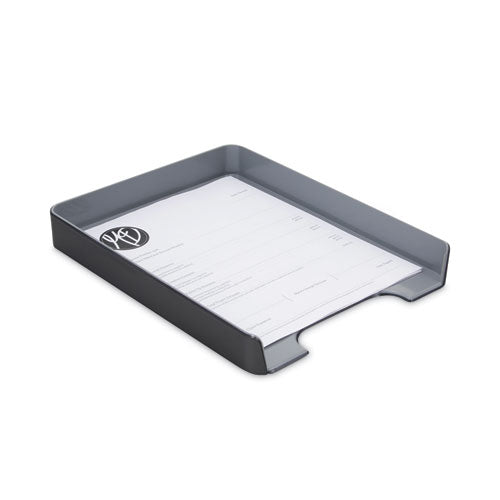 Image of Advantus 37678 Fusion Letter Tray, 1 Section, Letter Size Files, 9.75" x 12.5" x 1.75", Black